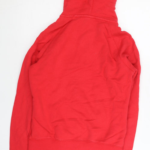 Nike Women’s Red Full Zip Hoodie Medium 100% Cotton Sportswear