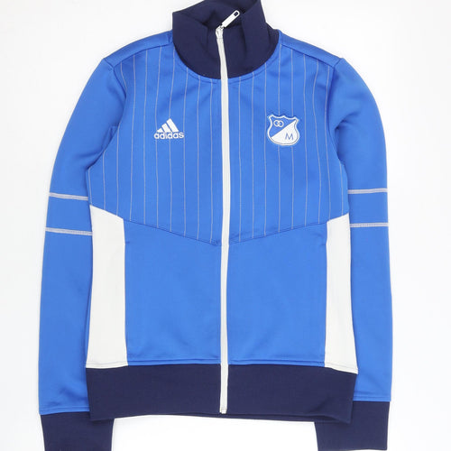 Adidas Women’s Blue Size 8 Track Jacket Full Zip Sportswear