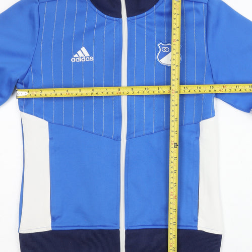 Adidas Women’s Blue Size 8 Track Jacket Full Zip Sportswear