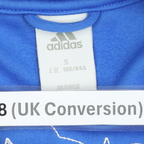 Adidas Women’s Blue Size 8 Track Jacket Full Zip Sportswear