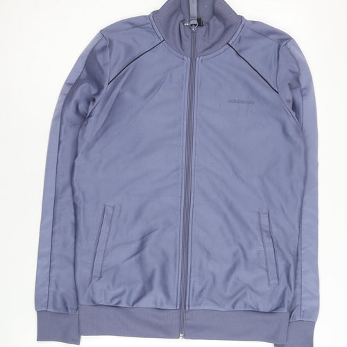Adidas Women Blue Track Jacket UK 10 Full Zip Sportswear
