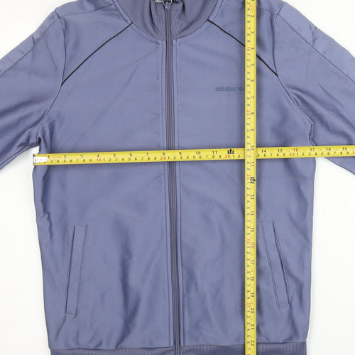 Adidas Women Blue Track Jacket UK 10 Full Zip Sportswear