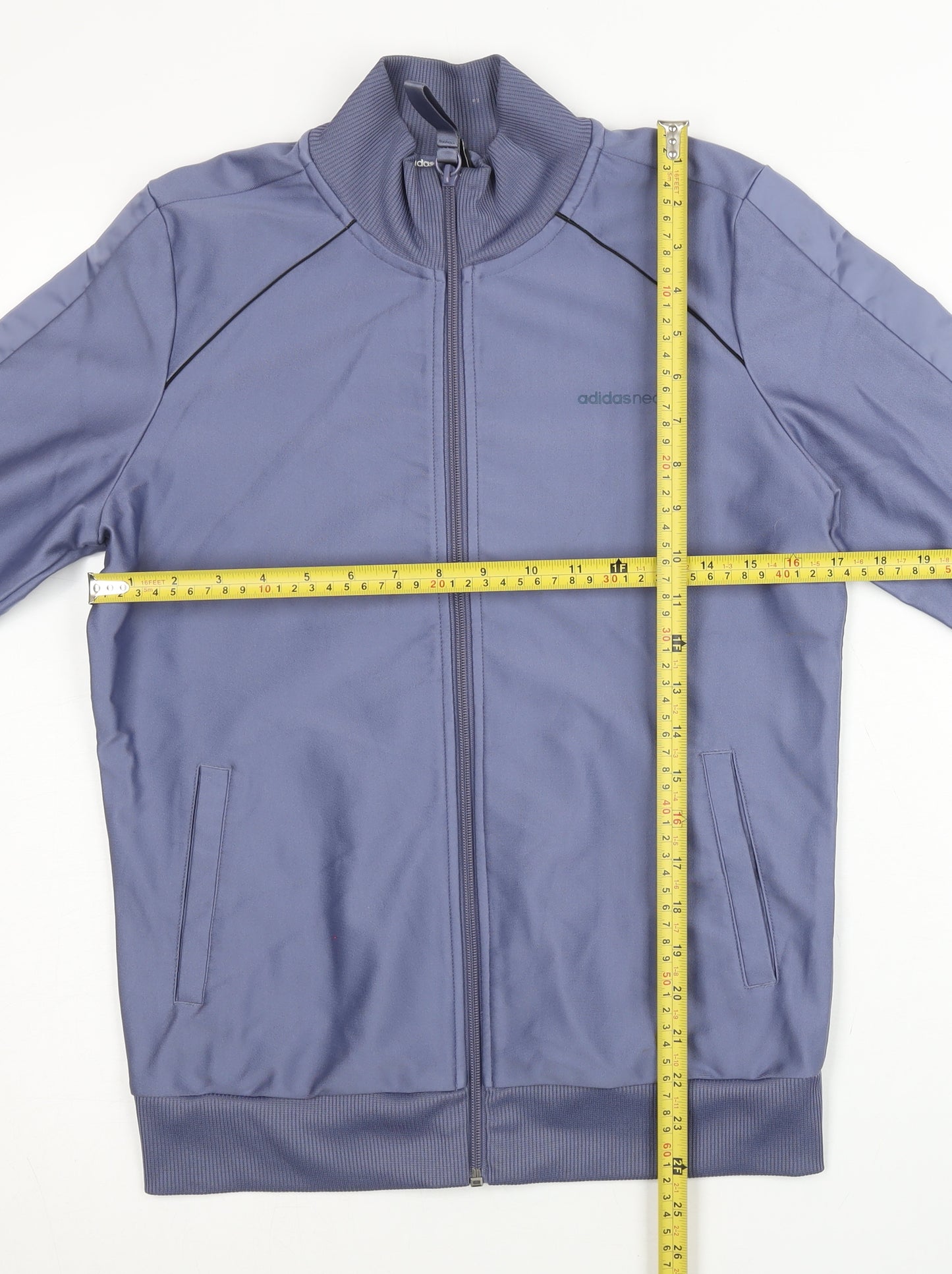 Adidas Women Blue Track Jacket UK 10 Full Zip Sportswear