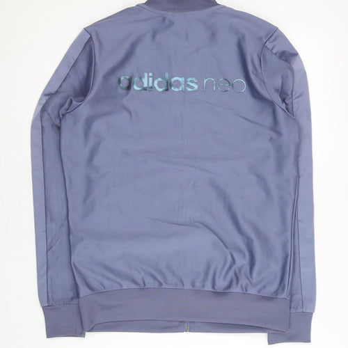 Adidas Women Blue Track Jacket UK 10 Full Zip Sportswear