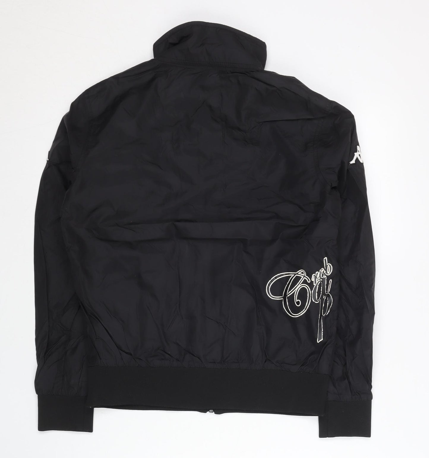 Kappa Women’s Black Track Jacket Size M Lightweight Full Zip