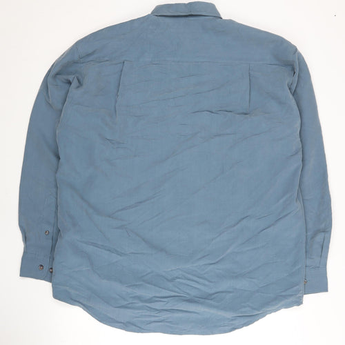 Jonathan Adams Mens Blue Short Sleeve Modal Blend Button-Up Shirt Size M