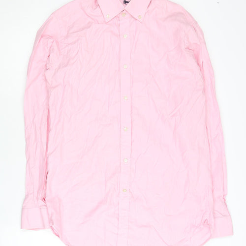 Paul Costelloe Men's Pink Long Sleeve Button-Up Shirt Size 15