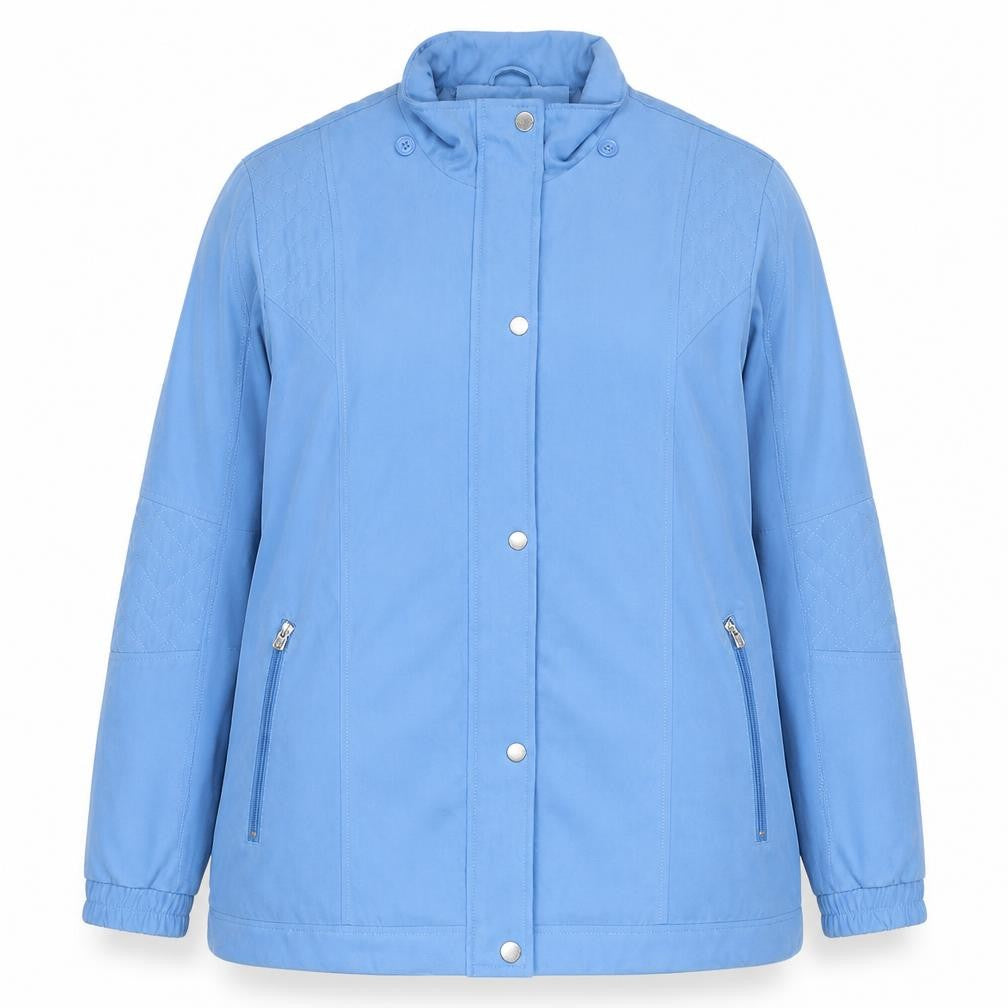 Front view of JBC Collection women’s blue, size UK 18, mid-length casual jacket