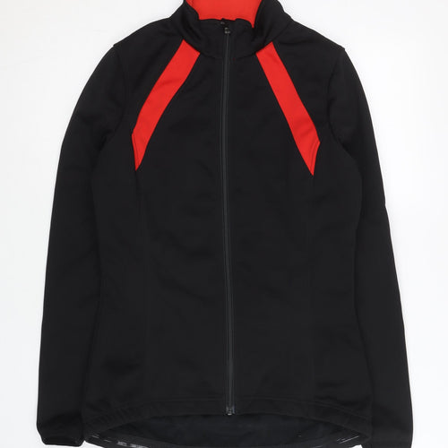 Crane Womens Black Size 10 Slim Fit Cycling Track Jacket Reflective