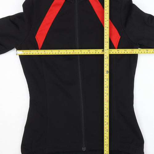 Crane Womens Black Size 10 Slim Fit Cycling Track Jacket Reflective