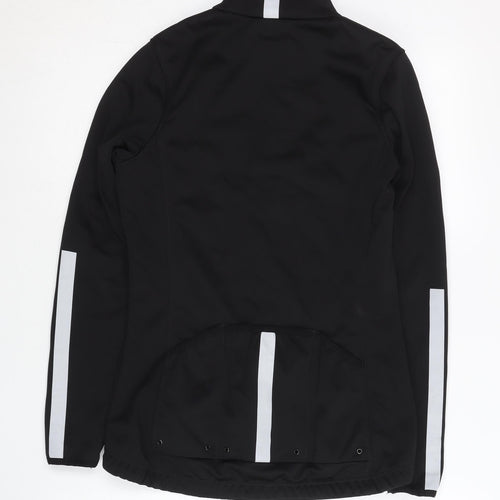 Crane Womens Black Size 10 Slim Fit Cycling Track Jacket Reflective