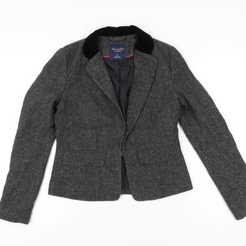 American Eagle Outfitters Women’s Grey Wool Blend Tweed Blazer Jacket S