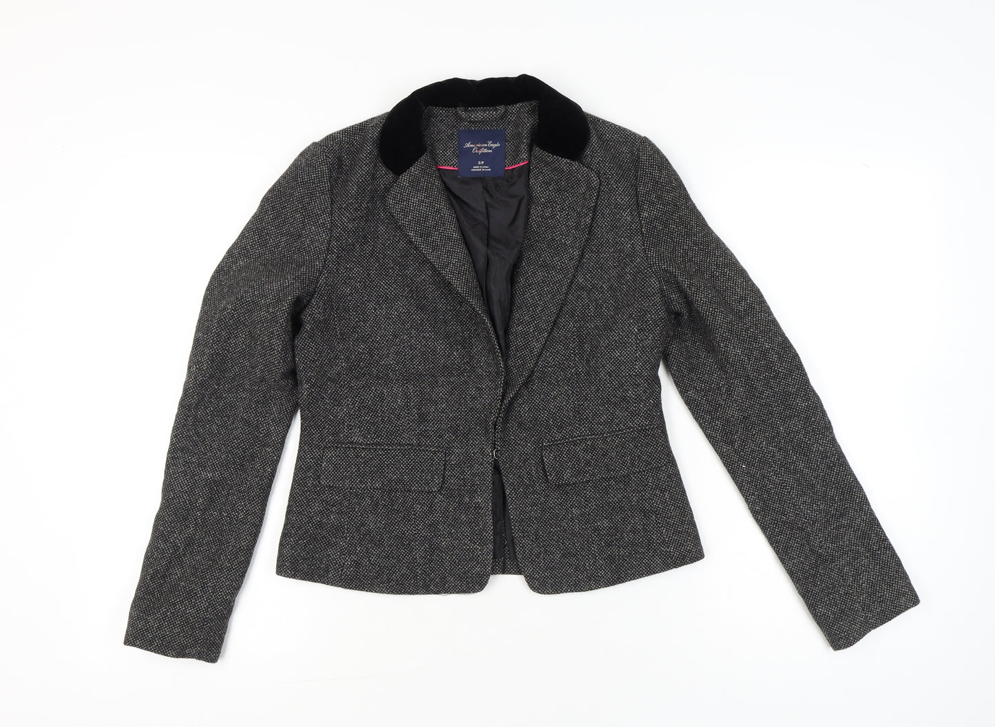 American Eagle Outfitters Women’s Grey Wool Blend Tweed Blazer Jacket S