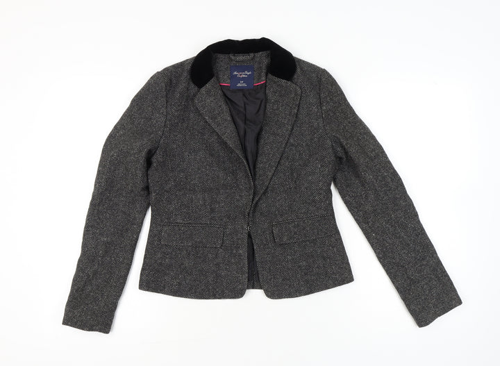 American Eagle Outfitters Women’s Grey Wool Blend Tweed Blazer Jacket S