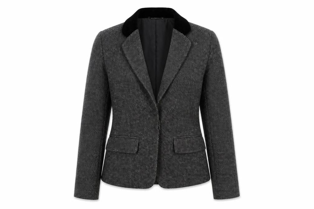 American Eagle Outfitters Women’s Grey Wool Blend Tweed Blazer Jacket S