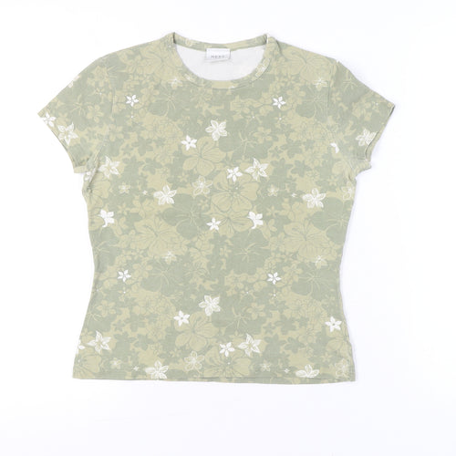 Next Womens Green Floral Short Sleeve T-Shirt Size 12