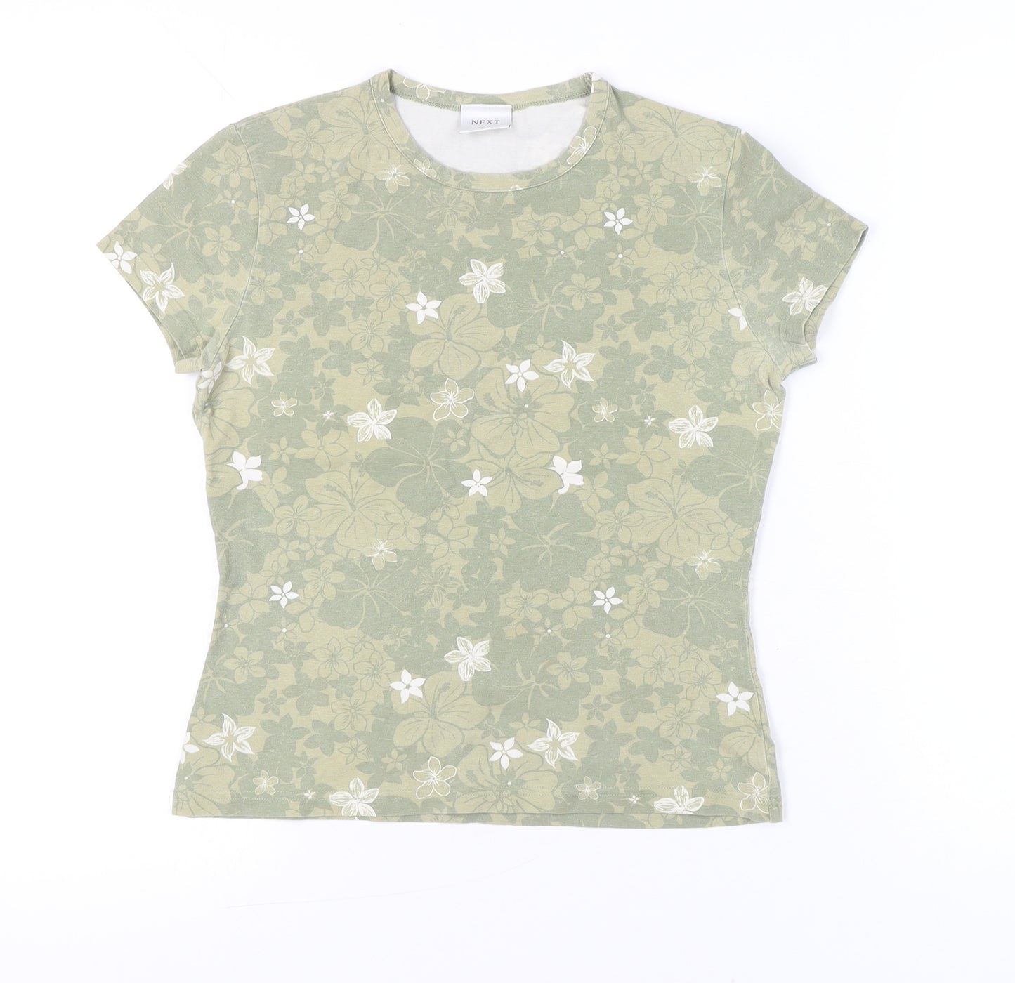 Next Womens Green Floral Short Sleeve T-Shirt Size 12