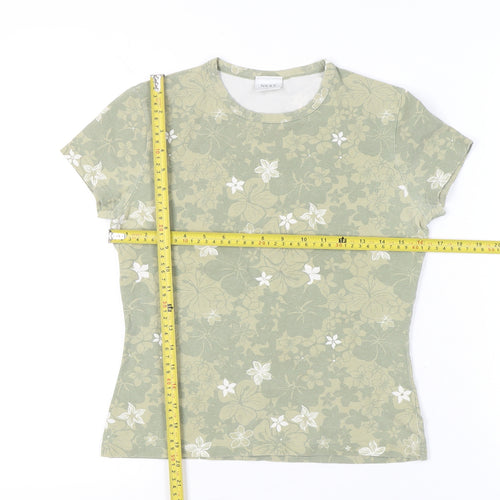 Next Womens Green Floral Short Sleeve T-Shirt Size 12