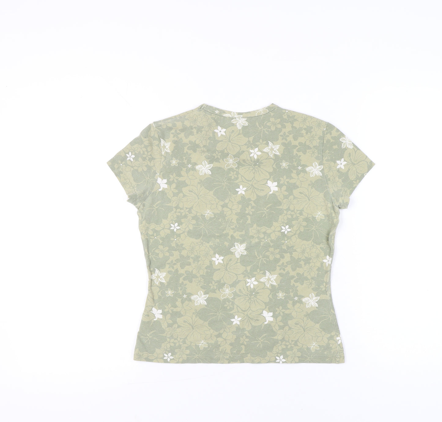 Next Womens Green Floral Short Sleeve T-Shirt Size 12