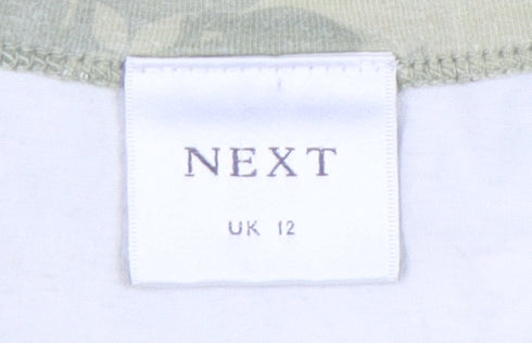 Next Womens Green Floral Short Sleeve T-Shirt Size 12