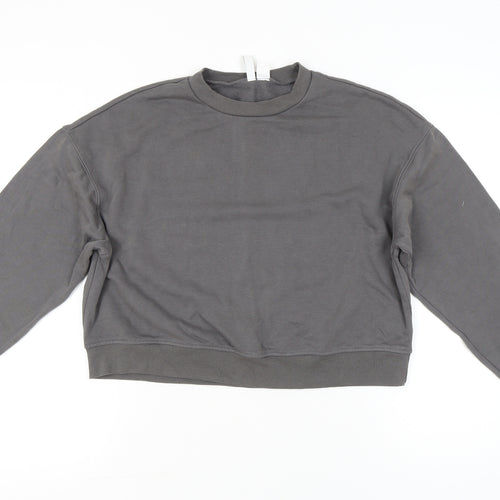 H&M Divided Women's Grey Size 12 Pullover Sweatshirt Cotton Blend