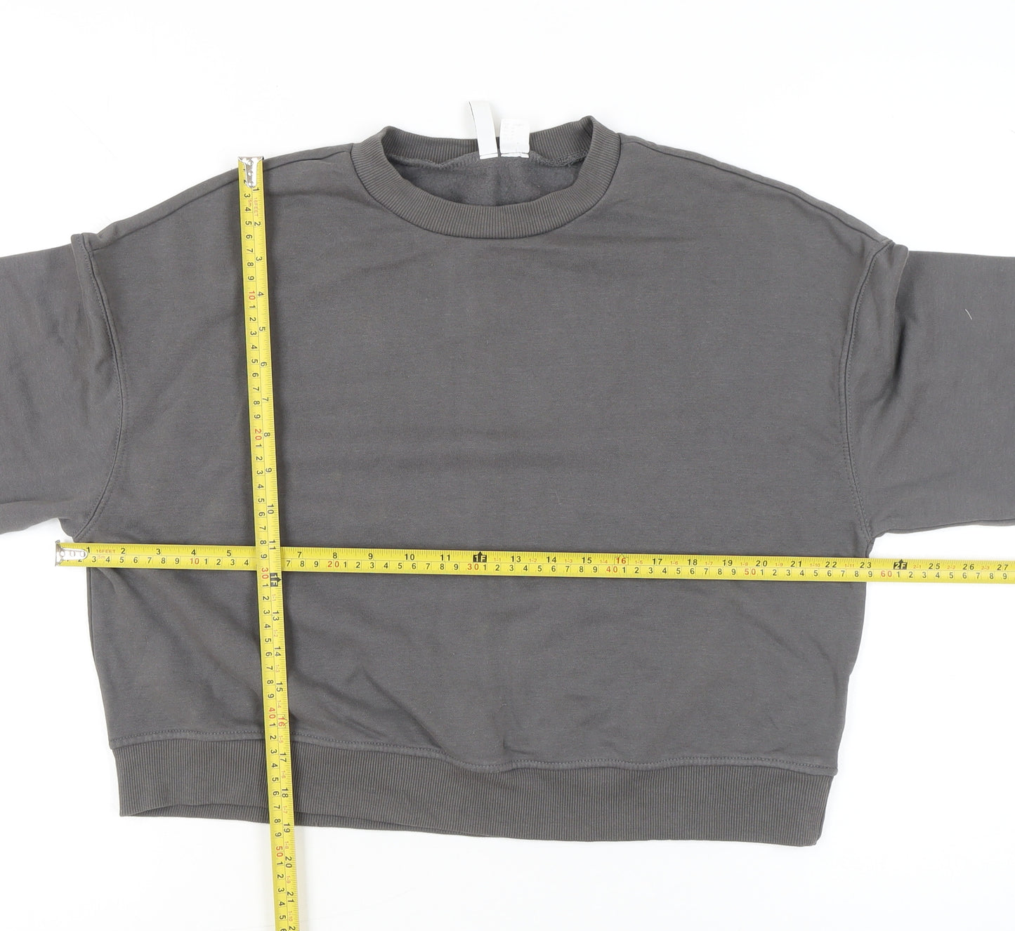 H&M Divided Women's Grey Size 12 Pullover Sweatshirt Cotton Blend