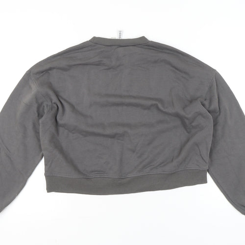 H&M Divided Women's Grey Size 12 Pullover Sweatshirt Cotton Blend