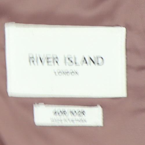 River Island Men's Grey 40R Blazer Jacket Two Button Notch Lapel