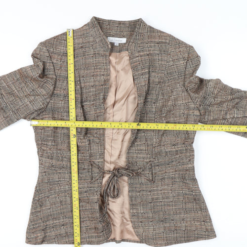 J Taylor Womens Brown Tweed Blazer Jacket Size 14 Workwear