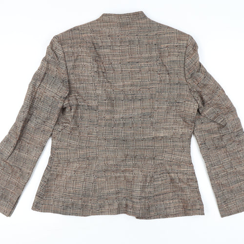J Taylor Womens Brown Tweed Blazer Jacket Size 14 Workwear
