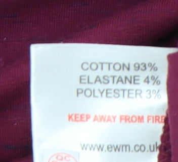 Isle Essentials Women Purple Size 14 Scoop Neck 3/4 Sleeve Top