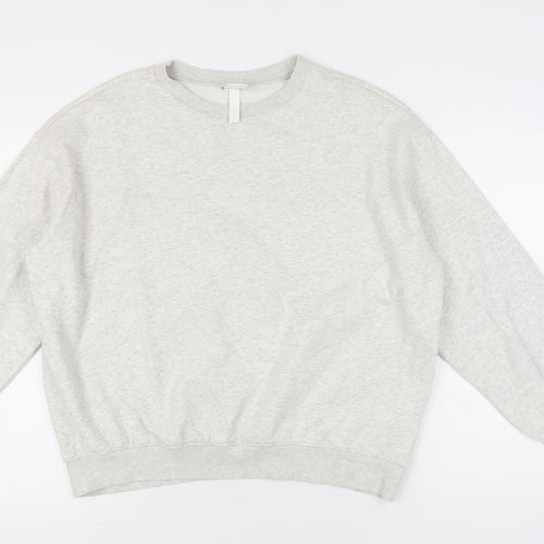 H&M Women’s Grey Sweatshirt UK M Regular Fit Crew Neck
