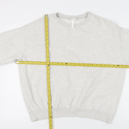 H&M Women’s Grey Sweatshirt UK M Regular Fit Crew Neck
