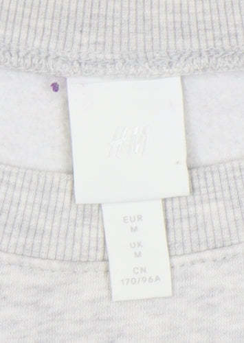 H&M Women’s Grey Sweatshirt UK M Regular Fit Crew Neck