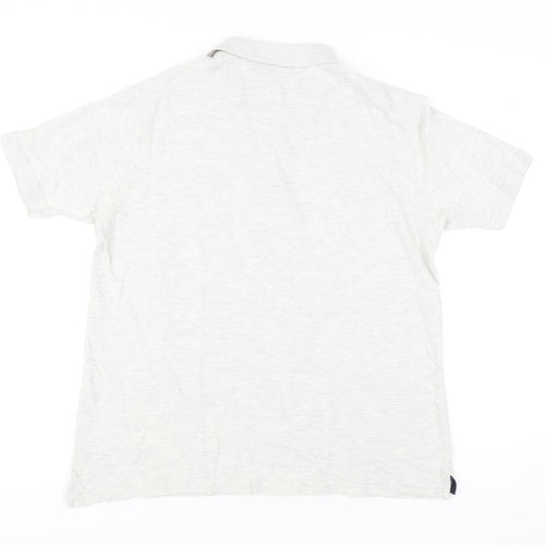 James Pringle Mens Ivory Polo Shirt L Cotton Blend Casual