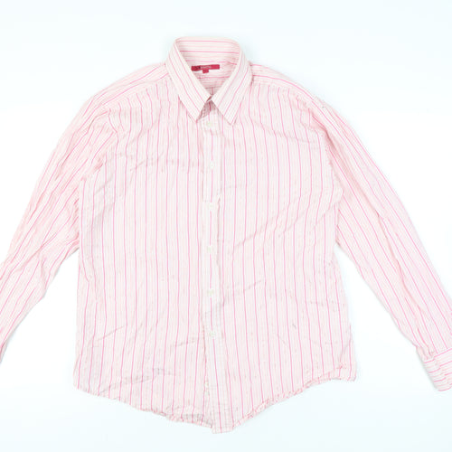 TEN Michael Owen Men’s Pink Striped Long Sleeve Shirt Size 16.5