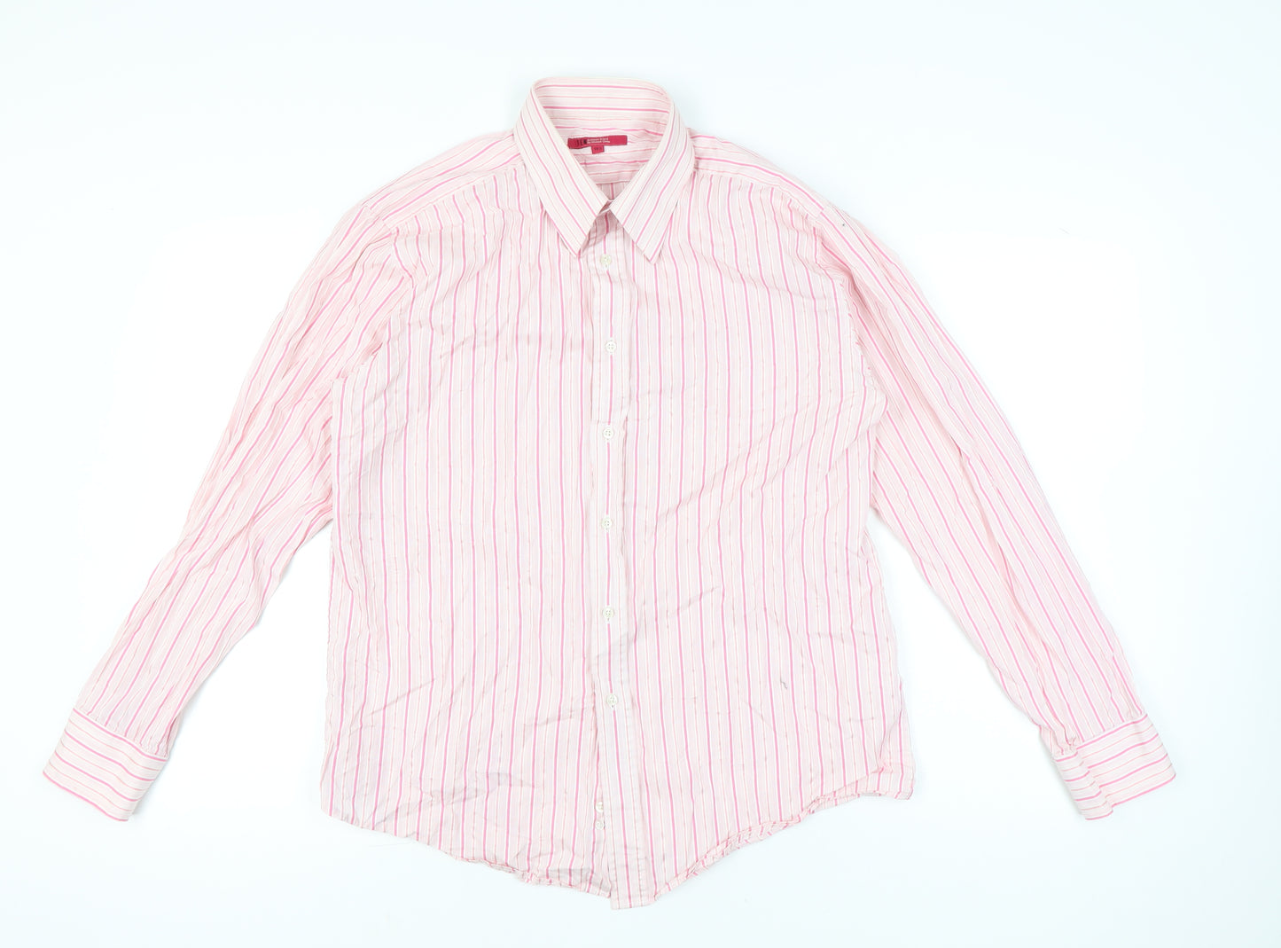 TEN Michael Owen Men’s Pink Striped Long Sleeve Shirt Size 16.5