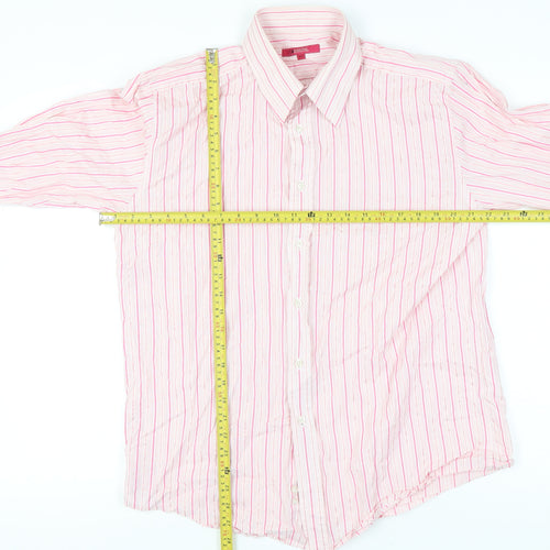 TEN Michael Owen Men’s Pink Striped Long Sleeve Shirt Size 16.5