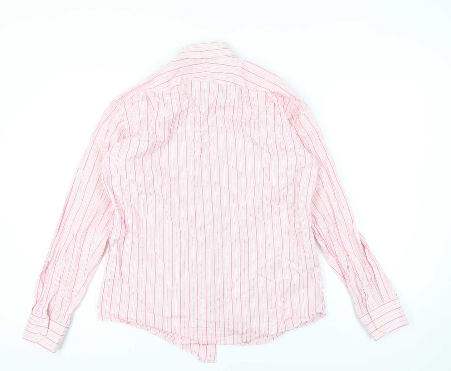 TEN Michael Owen Men’s Pink Striped Long Sleeve Shirt Size 16.5