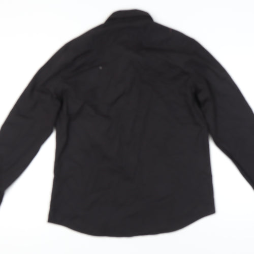 Topman Men's Black Long Sleeve Button-Up Shirt Size L 40-42in