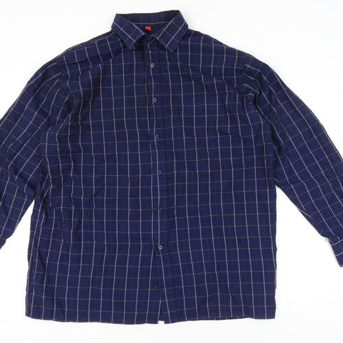 Tom Hagan Men’s Blue Check Cotton Blend Long Sleeve Shirt L 42