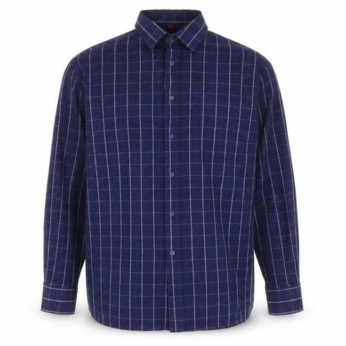 Tom Hagan Men’s Blue Check Cotton Blend Long Sleeve Shirt L 42