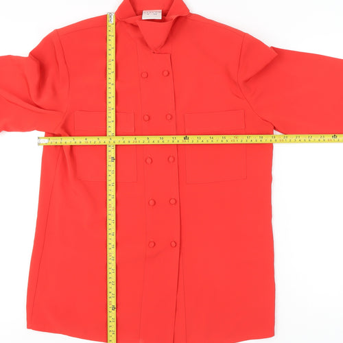 Alexon Womens Red Button-Up Shirt UK 8 Long Sleeve Polyester