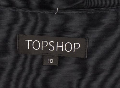 Topshop Women’s Blue Long Overcoat UK 10 Belted Classic Formal
