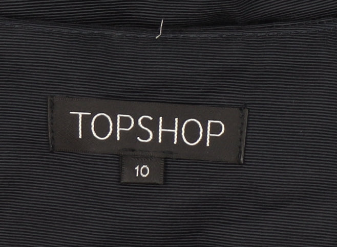 Topshop Women’s Blue Long Overcoat UK 10 Belted Classic Formal