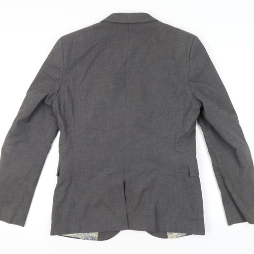 Next Men’s Grey Blazer Jacket Size 40 Regular Two Button Formal