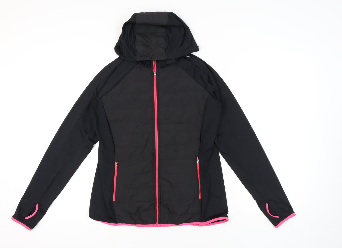 Marks and Spencer Womens Black Size 14 Hooded Puffer Jacket