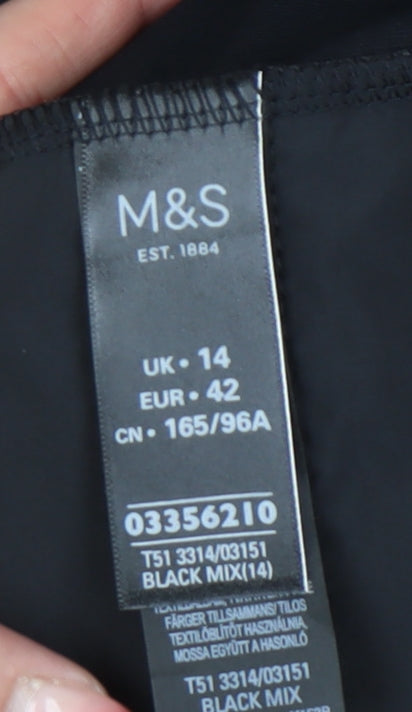 Marks and Spencer Womens Black Size 14 Hooded Puffer Jacket