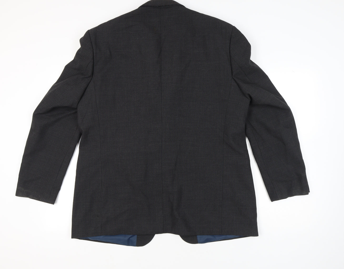 Pinstripe Mens Grey 46in Chest Regular Fit Blazer Jacket