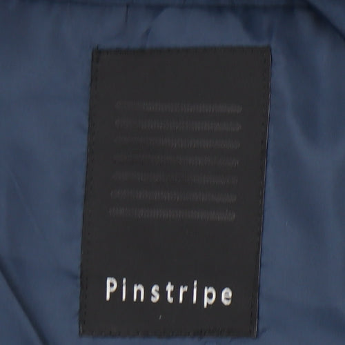 Pinstripe Mens Grey 46in Chest Regular Fit Blazer Jacket